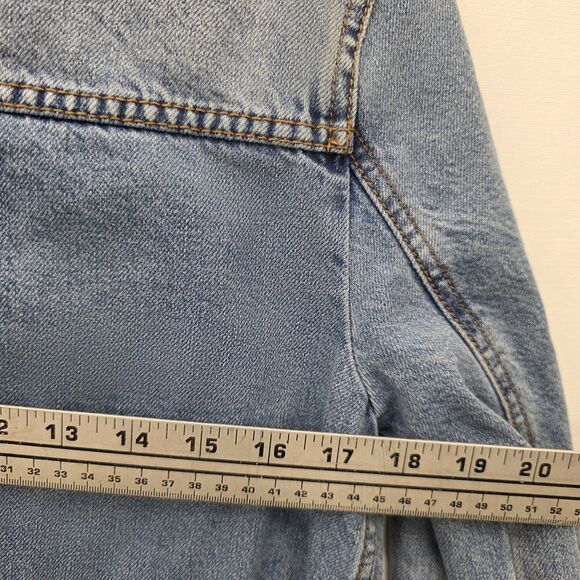 Free People Denim Jean Beltted Jacket Button Down Women's Size Xsmall - Picture 10 of 11